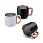 Caneca térmica com alça em madeira - CA9540